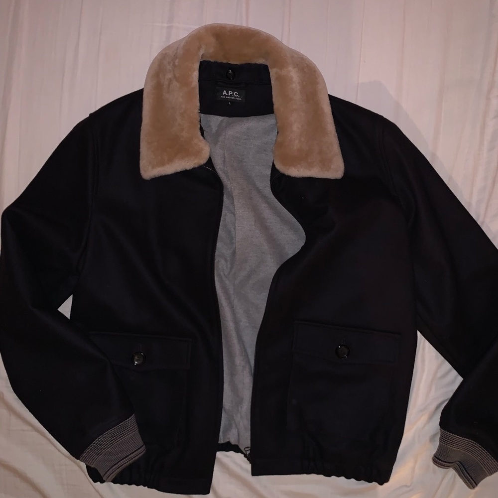 Raw Fur Collar Bomber